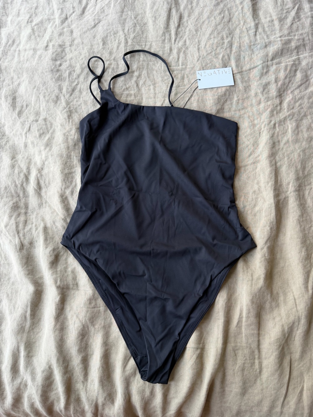 Negative Underwear One Shoulder Strappy Swimsuit - Black - L